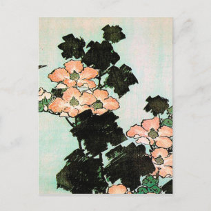 Katsushika Hokusai (葛飾北斎) - Hibiscus and Sparrow Postcard