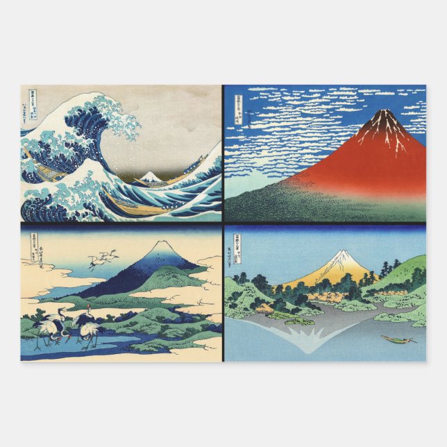 Katsushika Hokusai - 36 Views of Mount Fuji Wrapping Paper Sheet (Front)