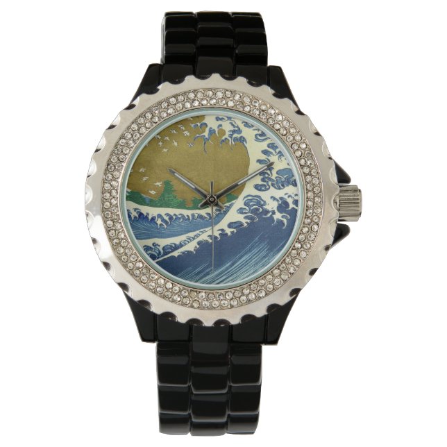 Katsushika Hokusai - A Coloured Big Wave Watch (Front)
