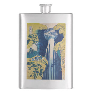 Katsushika Hokusai - Amida Falls Hip Flask