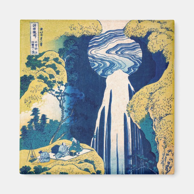 Katsushika Hokusai - Amida Falls Magnet (Front)