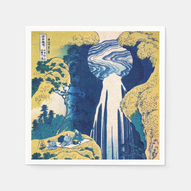 Katsushika Hokusai - Amida Falls Napkin (Front)