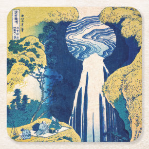 Katsushika Hokusai - Amida Falls Square Paper Coaster