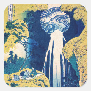 Katsushika Hokusai - Amida Falls Square Sticker