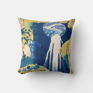 Katsushika Hokusai - Amida Falls Throw Pillow
