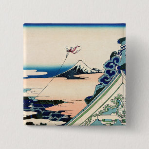 Katsushika Hokusai - Asakusa Honganji temple, Edo 2 Inch Square Button