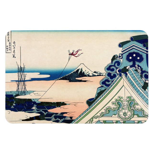 Katsushika Hokusai - Asakusa Honganji temple, Edo Magnet (Horizontal)