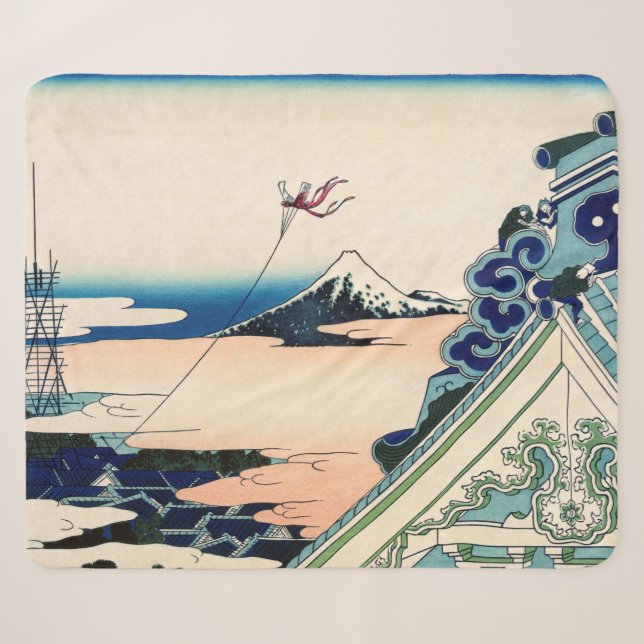 Katsushika Hokusai - Asakusa Honganji temple, Edo Sherpa Blanket (Front (Horizontal))