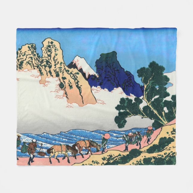 Katsushika Hokusai - Back of Fuji, Minobu river Fleece Blanket (Front (Horizontal))