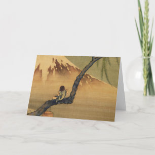 Katsushika Hokusai Boy Viewing Mount Fuji Card