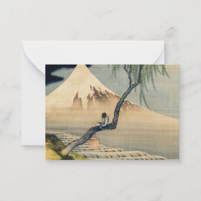 Katsushika Hokusai - Boy Viewing Mount Fuji Card (Front)