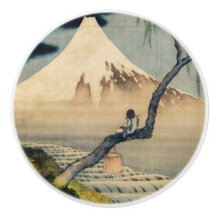 Katsushika Hokusai - Boy Viewing Mount Fuji Ceramic Knob