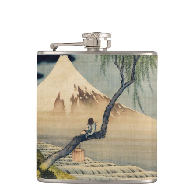 Katsushika Hokusai - Boy Viewing Mount Fuji Hip Flask (Front)