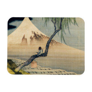 Katsushika Hokusai - Boy Viewing Mount Fuji Magnet