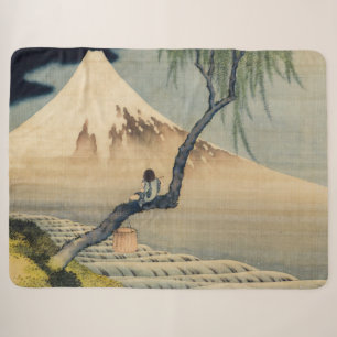 Katsushika Hokusai - Boy Viewing Mount Fuji Sherpa Blanket