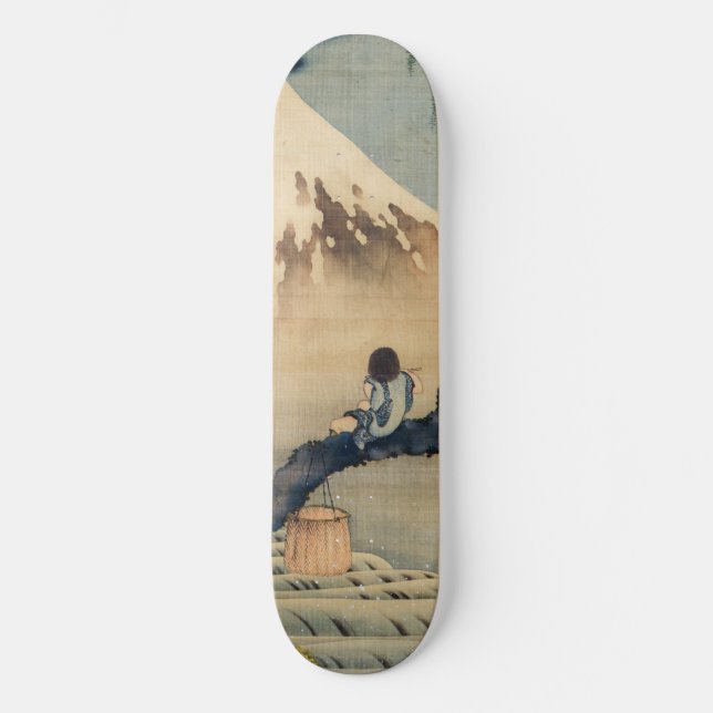 Katsushika Hokusai - Boy Viewing Mount Fuji Skateboard (Front)