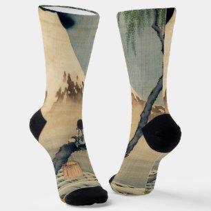 Katsushika Hokusai - Boy Viewing Mount Fuji Socks
