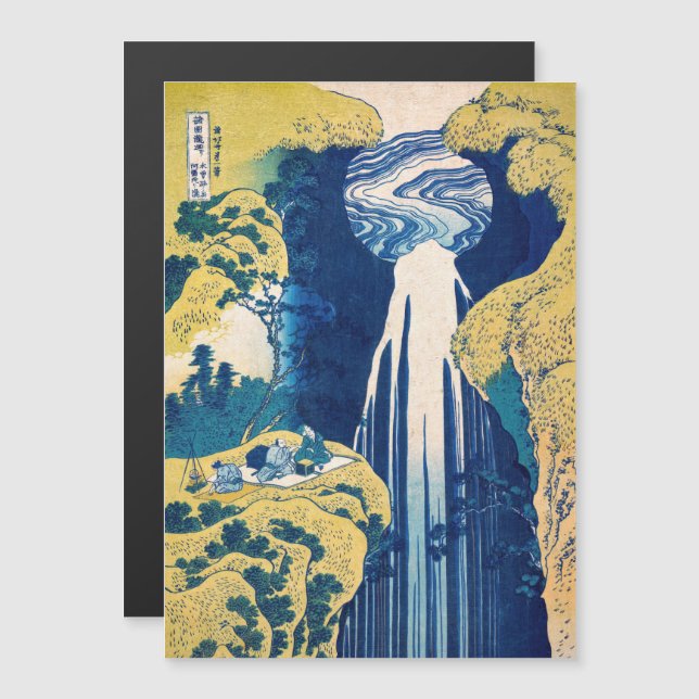 Katsushika Hokusai - Carte magnétique des chutes A (Devant / Derrière)