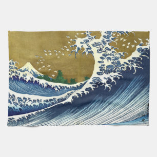 Katsushika Hokusai - Coloured Big Wave Kitchen Towel
