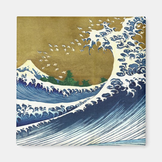 Katsushika Hokusai - Coloured Big Wave Magnet (Front)