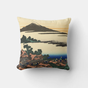 Katsushika Hokusai  Dawn in Kai province Poster Throw Pillow