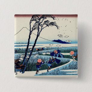 Katsushika Hokusai - Ejiri in the Suruga province 2 Inch Square Button