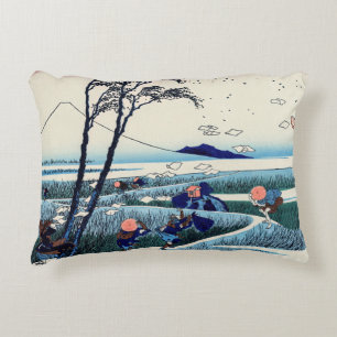 Katsushika Hokusai - Ejiri in the Suruga province Accent Pillow
