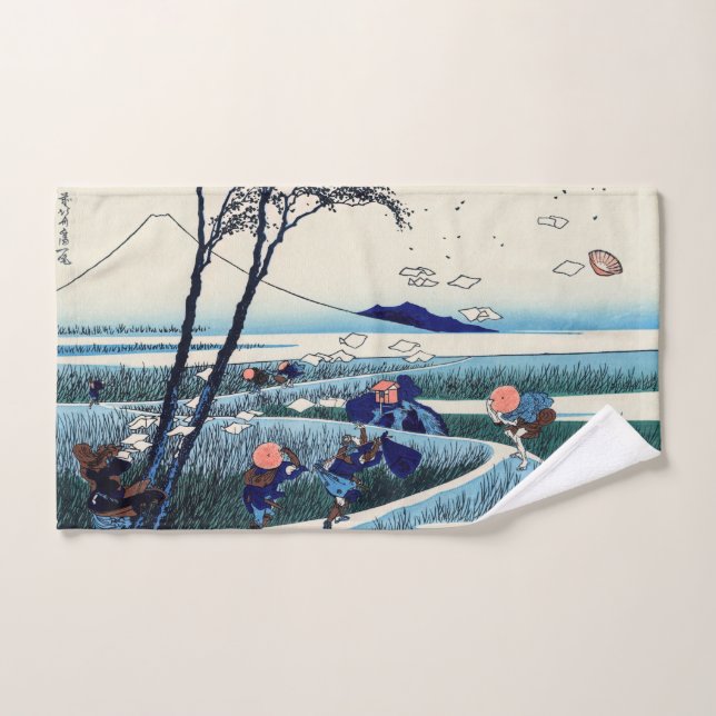 Katsushika Hokusai - Ejiri in the Suruga province Bath Towel Set (Hand Towel)