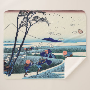 Katsushika Hokusai - Ejiri in the Suruga province Sherpa Blanket