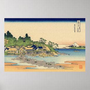 Katsushika Hokusai Enoshima in the Sagami province Poster