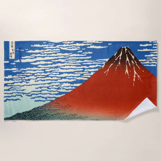 Katsushika Hokusai - Fine Wind, Clear Morning Beach Towel (Front)