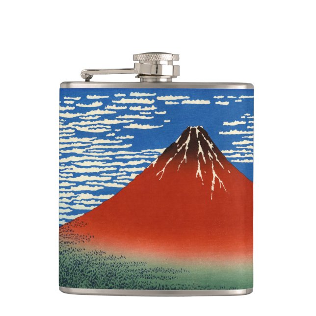 Katsushika Hokusai - Fine Wind, Clear Morning Hip Flask (Front)