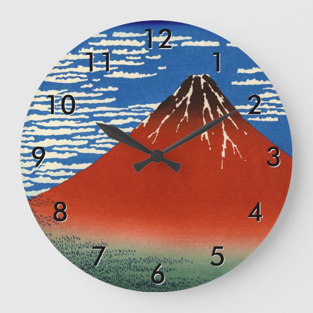 Katsushika Hokusai - Fine Wind, Clear Morning Large Clock (Front)