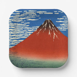 Katsushika Hokusai - Fine Wind, Clear Morning Paper Plate
