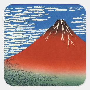 Katsushika Hokusai - Fine Wind, Clear Morning Square Sticker