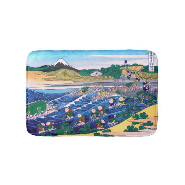 Katsushika Hokusai - Fuji from Kanaya on Tokaido Bath Mat (Front)