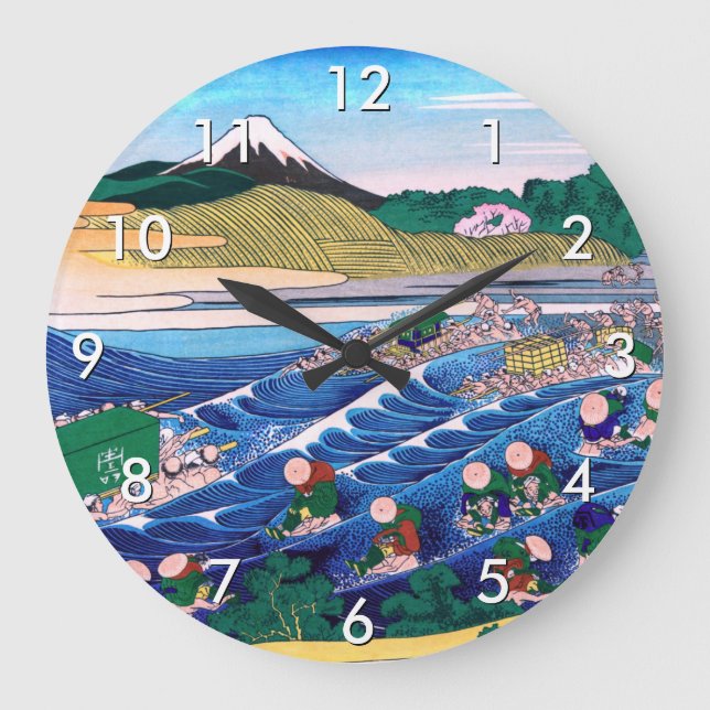 Katsushika Hokusai - Fuji from Kanaya on Tokaido Large Clock (Front)