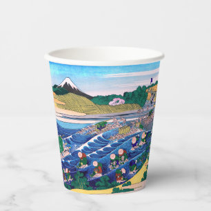 Katsushika Hokusai - Fuji from Kanaya on Tokaido Paper Cups