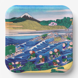 Katsushika Hokusai - Fuji from Kanaya on Tokaido Paper Plate