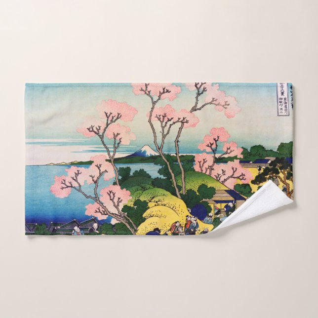 Katsushika Hokusai - Gotenyama, Tokaido, Shinagawa (Serviette à main)