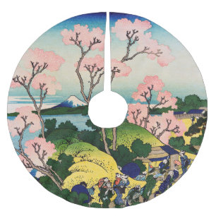 Katsushika Hokusai - Gotenyama, Tokaido, Shinagawa Brushed Polyester Tree Skirt