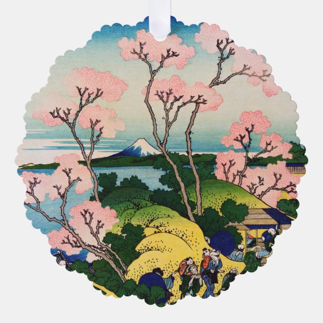 Katsushika Hokusai - Gotenyama, Tokaido, Shinagawa Ornament Card (Front)