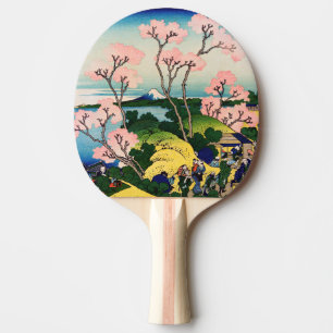 Katsushika Hokusai - Gotenyama, Tokaido, Shinagawa Ping Pong Paddle