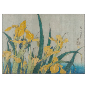 Katsushika Hokusai - Grasshopper and Iris Cutting Board
