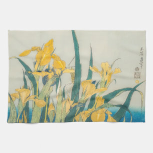 Katsushika Hokusai - Grasshopper and Iris Kitchen Towel