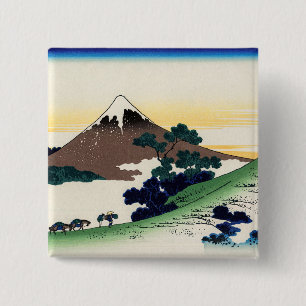 Katsushika Hokusai - Inume pass, Kai province 2 Inch Square Button