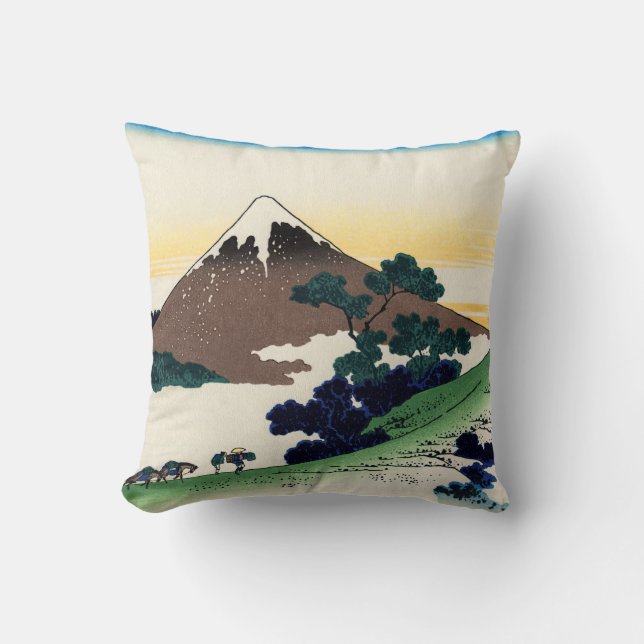 Katsushika Hokusai - Inume pass, Kai province Throw Pillow (Front)
