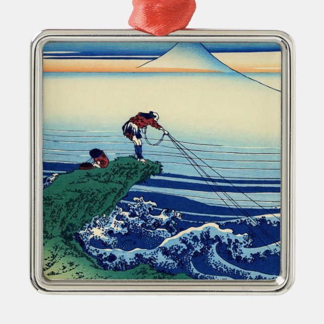 Katsushika Hokusai - Kajikazawa in Kai province Metal Ornament (Front)