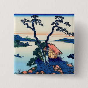 Katsushika Hokusai - Lake Suwa in Shinano province 2 Inch Square Button