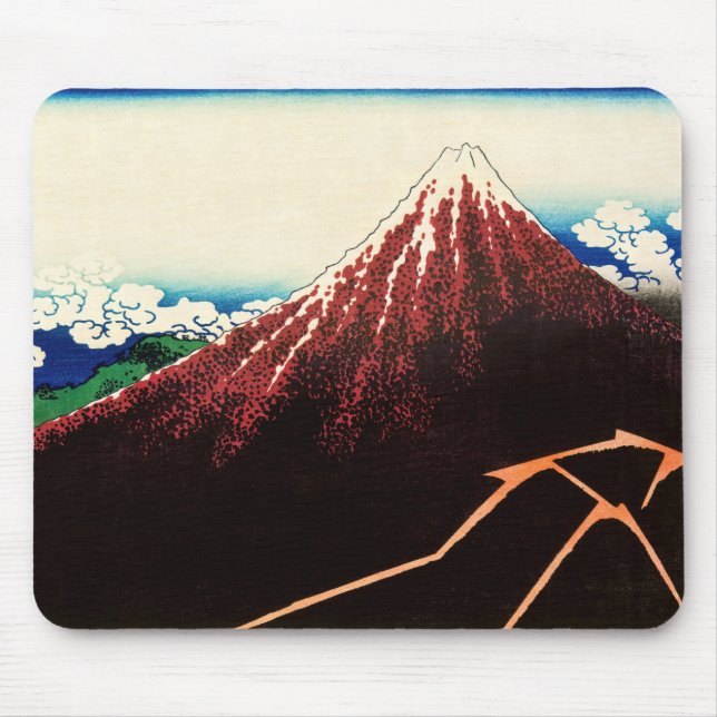 Katsushika Hokusai - Lightnings below the summit Mouse Pad (Front)